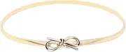 SHANGLIN Women Belt Bow Clasp Front Stretchinny Elastic Belt Bowknot Waist Strap Gold/Silver