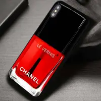 在飛比找蝦皮購物優惠-香奈兒 Chanel* 黑色印花硬殼手機殼保護套適用於 IP