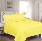 CORA YELLOW COLOR SUPER SOFT PLUSH BEDSPREAD SET 2 PCS TWIN SIZE