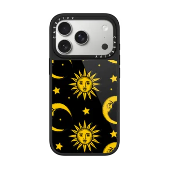 iPhone 17 Pro Glaze Case MagSafe Compatible Sun Moon Stars Transparent Gold Yellow