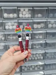 2pcs Mrs & Mrs /Mr Pride Personalised Beaded Pens Quirky Valentine's For Them