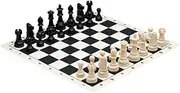 SPP International Chess Board Set with PU Board, Portable Boutique Set 43cm*43cm (Black/White)