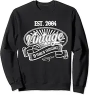 [X.Style] Vintage EST 2004 19 Years of Excellence 19th Birthday Sweatshirt ds1911 Sweater (3XL) Black