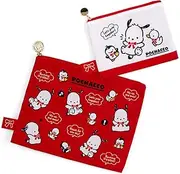 Sanrio Pochacco Flat Pouch Set 35th Anniversary Red Ribbon Flat Pouch Pochacco Pochacco 35th Anniversary Birthday Birthday Travel Travel Travel Accessories Storage Case 7.9 x 9.8 x 0.4 inches (20 x 25