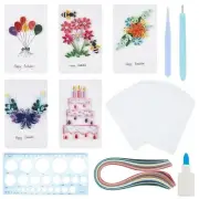 Paper Quilling Kit 20 Sets Birthday Card Quilling Kit with Paper Quilling Str...