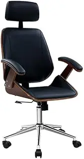 Artiss Ergonomic Office Chair Wooden Computer Desk Chairs with 120° Recline and Adjustable Seat Height, with PU Leather High Back and 360°-Swivel Seating Black for Gaming Room Executive Home Use