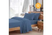 Double Size Ocean Color Poly Cotton Fitted Sheet Flat Sheet Pillowcase Sheet Set