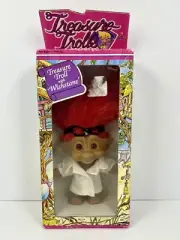 NEW In Box Vintage Ace Novelty Treasure Troll W/Wishstone Red Haired “Scientist”