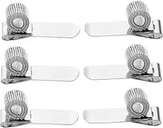 Homoyoyo 6pcs Portable Single Pen Holder With Spring Clip Multifunctional Horizontal Metal Pen Clip For Journal Notebook Office School Home
