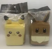 Pokemon Plush Deck Box Case Pikachu Eevee Card Game Center Japan NEW
