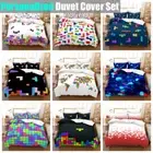 Tetris Colored Squares Retro Video Game Bedclothes Doona Duvet Quilt Cover Set