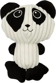 TrustyPup Strong 'N Silent Big Head Panda Silent Squeak Plush Dog Toy, Chew Guard Technology - Black/White, Medium