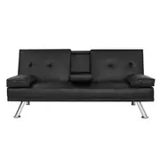 3 Seater Leather Cup Holder Recliner Sofa Bed