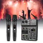 Biner U10 4 Channel Compact Studio Mixer USB Audio Interface Wireless Microphone