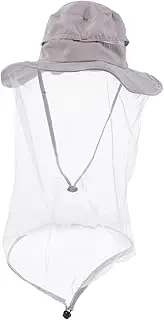 Abaodam Hat Netting Wide Brim Hat for Men Outdoor Protection Against Face Cover Light Grey