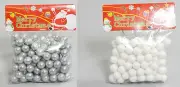 4 X Package Mini Balls 18 MM White, Silver Christmas Decoration Balls Snowballs