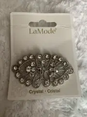 New LaMode crystal Hearts rhinestone 2 3/4 Inch Slide buckle