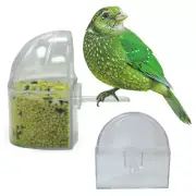 12 Pc Universal Bird Cage Seed Water Food Feeder Clear Plastic Cups