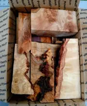 Lot Of BURL WOOD, Spalted CURLY AMBROSIA MAPLE, WALNUT, Craft EPOXY TURNING WOOD