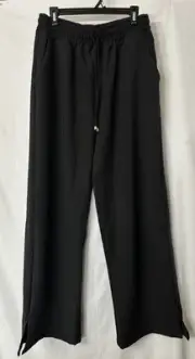 NWT Boohoo Man Drawcord Waist Split Hem Wide Leg Mens Trousers Pants Size Large