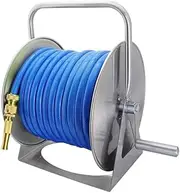 Stainless Steel Garden Hoses Reel, Garden Pipe Storage Cart Exclude Winding Tool Portable Hose Watering Gun Artifact Storage Rack