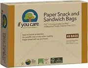 If You Care 100% Unbleached Paper Sandwich AND Snack Bags 48-Count Packages (Pack of 6)