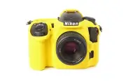Camera silicone cover Yellow for Nikon D500+ Tow LCD Screen Protectors.