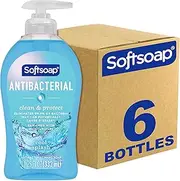 Softsoap Antibacterial Liquid Hand Soap Pump, Clean & Protect, Cool Splash - 11.25 Fluid Ounce, 6 Packs