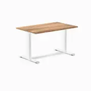 Desky Fixed Height Tiger Bamboo Desk 1200x750mm White Leg