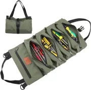 Roll Up Tool Bag, 16OZ Canvas Wrench Roll Up Pouch Multi-Purpose Tool Roll Or...