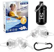 Kids Earplugs (6-12 yrs) – Pressure Relief & Preventing Ear Pain Airplane Ear Protection for Adults with Small Ear Canals, Reusable Noise Sensitivity Ear Plugs for Home, School, Playtime & Beyond