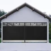Privacy Garage Door Screen Blackout for 1 Car Garage-9x7FT Heavy Duty Magnetic Garage Screen,Thicker 265g/㎡ Mesh, Hands Free, Magnetic Privacy Garage Screen Door