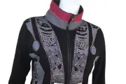 NWT Leopards & Rose Sz L Nepal Art Wear Incredible Fiber Fleece Zip Jacket WOW