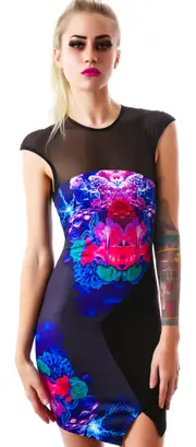 [Tiger Mist] Electric Trapeze Spliced Dress