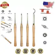 Premium Wood Turning Tool Set with Carbide Inserts for Effortless Finishing