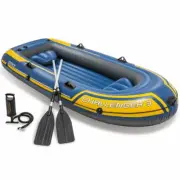 Intex Challenger 3 Person Inflatable Boat Set W/Oars Pump Sports River Lake Raft