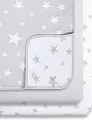 Snüz 3 Piece Crib Bedding Set – 100% Jersey Cotton – Grey & White Blanket and Crib Sheets – Star