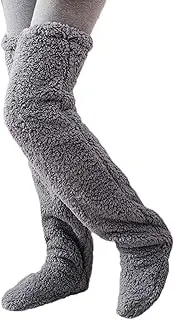 [BAIYSFFG] SnugglePaws Sock Slippers,Sock Slippers for Women,Plush Slipper Stockings,Cute Warm Socking Leg Cover Knee Socks Leg warmers Slipper Socks, Grey, One size