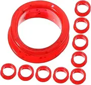 Ergonomic Barber Shear Rings Silicone Finger Protectors Hair Cutting Scissors Thumb Inserts Red Color