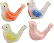 ABOOFAN 4pcs Ceramic Water Whistles Bird with Hanging Rope Unique Sound Mimicking Water Birds for Parties Outdoor Activities and Nature Lovers