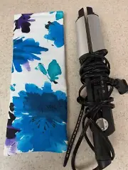 Flat Iron / Curling Iron Cover - Protective Mat - Blue & White Abstract - NEW