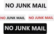 NO Junk Mail Sign Self Adhesive Plaque Decal On Letterbox Mailbox (20x80mm, Style 4)