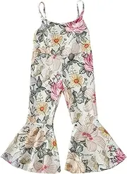 [Dinglong] Girl's Flared Pants,High Waisted Bell Bottoms Soft Stretchy Unisex Babies' Cotton Pants for Dance Workout
