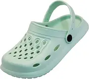 [GLMDKAI] Non-Slip Garden Clogs for Women and Men, Slip On Shower Shoes Heel Strap Mules Sandals Lightweight Slippers Beach Home Casual Wear Soft Air Cushion Sole Slides, Mint Green, 9 Narrow Women/7 Narrow Men