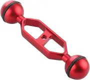 PULUZ 5.0 inch 12.7cm Aluminum Alloy Dual Balls Arm, Joint Underwater Strobe/Video Arm for Underwater Torch/Video Light and Lighting Systems (Red)