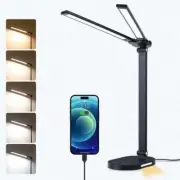 Touch Dimmable LED Desk Lamp Bedside Study Reading Table Light USB Rechargeable