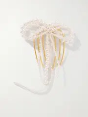[Completedworks] Completedworks - Gold-plated Faux Pearl Hair Comb - Ivory - One size One size Ivory