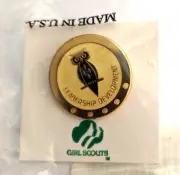 RARE Girl Scout GSUSA LEADERSHIP DEVELOPMENT PIN Training Owl Earned Leader