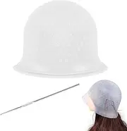 1 PCS HighlightCap and Hook Kit,White Streaking Cap,Hair Highlighting Cap and Hook Kit,Silicone Highlight Cap and HookKit,Soft Silicone HighlightingCap,HighlightHair Cap for Girls Boys