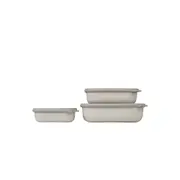 3pc Mepal Multi Cirqula Food Bowl Storage w/ Lid Set 500ml/1L/2L Nordic White